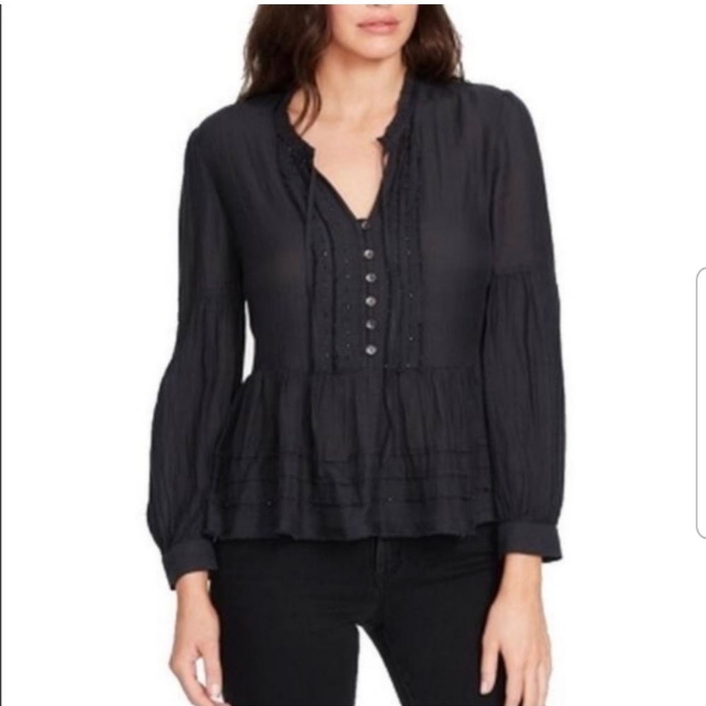 William Rast black peplum top